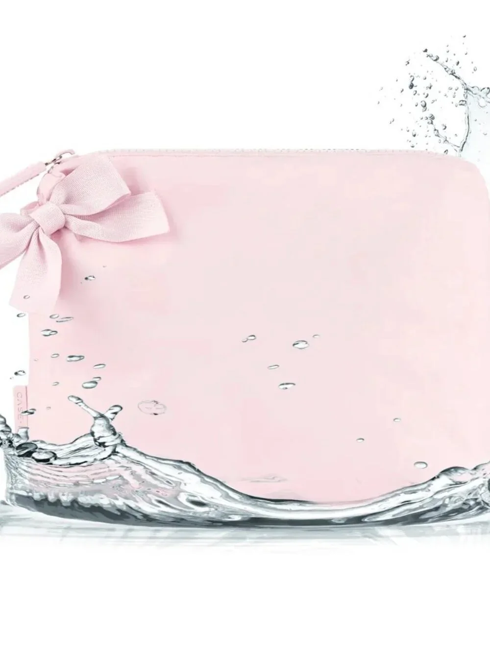 Case-Mate Ballet Pink Bow Crinkle Makeup Bag Waterproof Pouch NWT